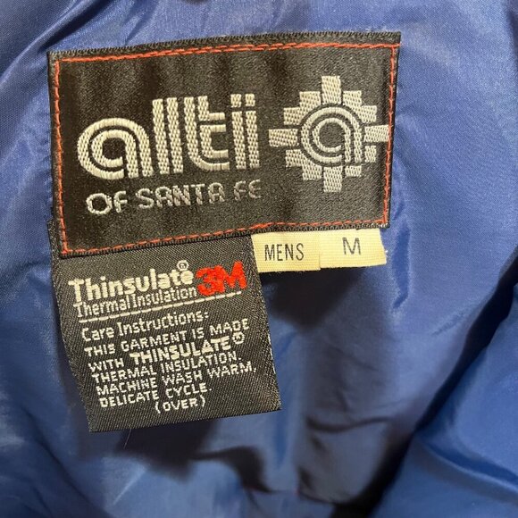 Allti Of Santa Fe Orange & Blue  Puffer‎ Vest Mens M Thinsulate 3M Insulation - Picture 5 of 7